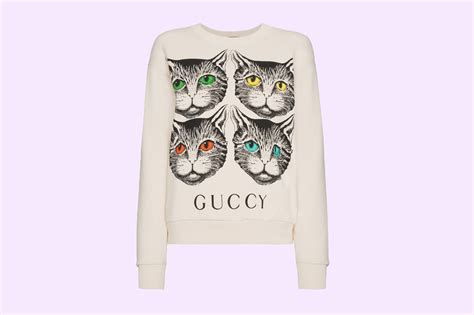 gucci four cats sweater|Gucci tote with cat.